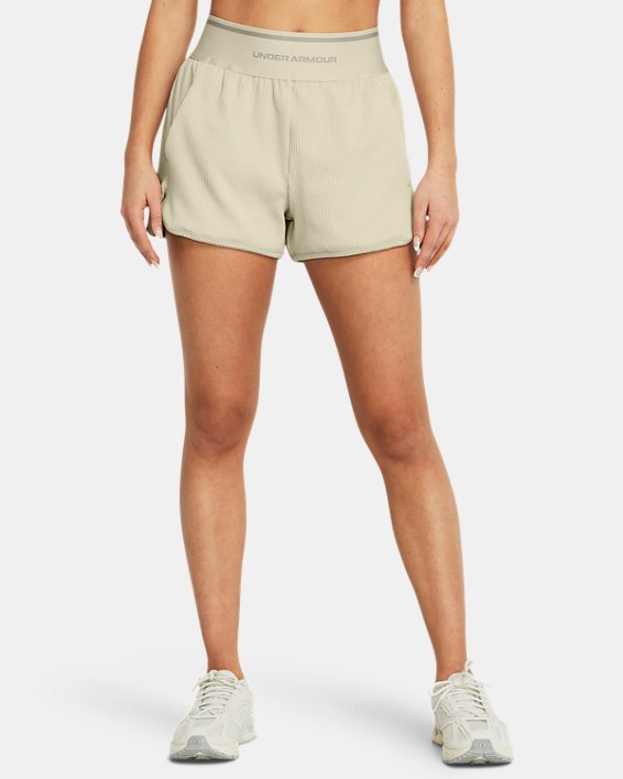 Women's UA Journey Rib Shorts in Brown image number 0